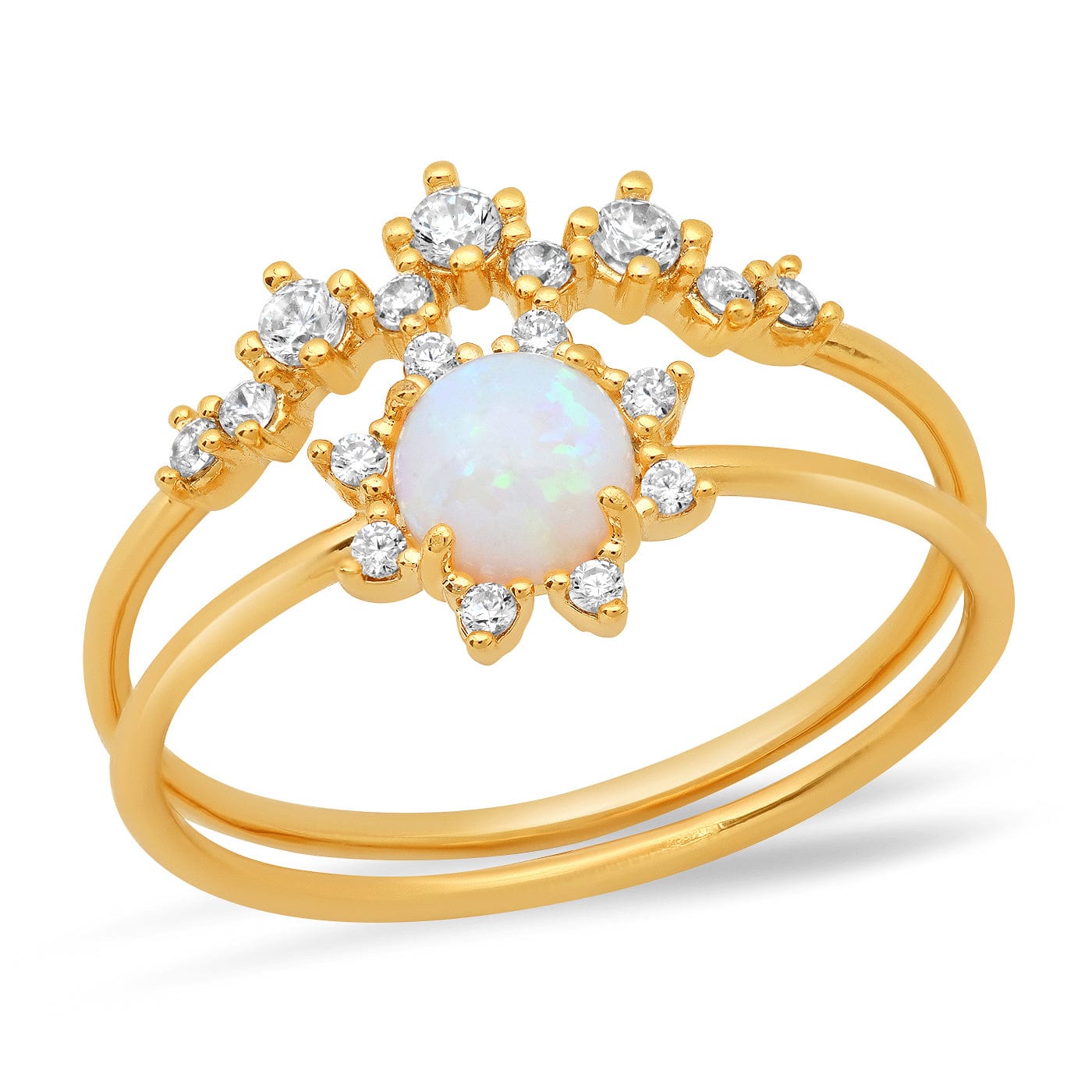 TAI JEWELRY Rings 6 Opal Cz Starburst Ring | Set Of Two