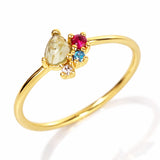 TAI JEWELRY Rings Rainbow Cluster Gemstone Ring