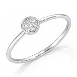 TAI JEWELRY Rings Silver CZ Disc Accent Ring