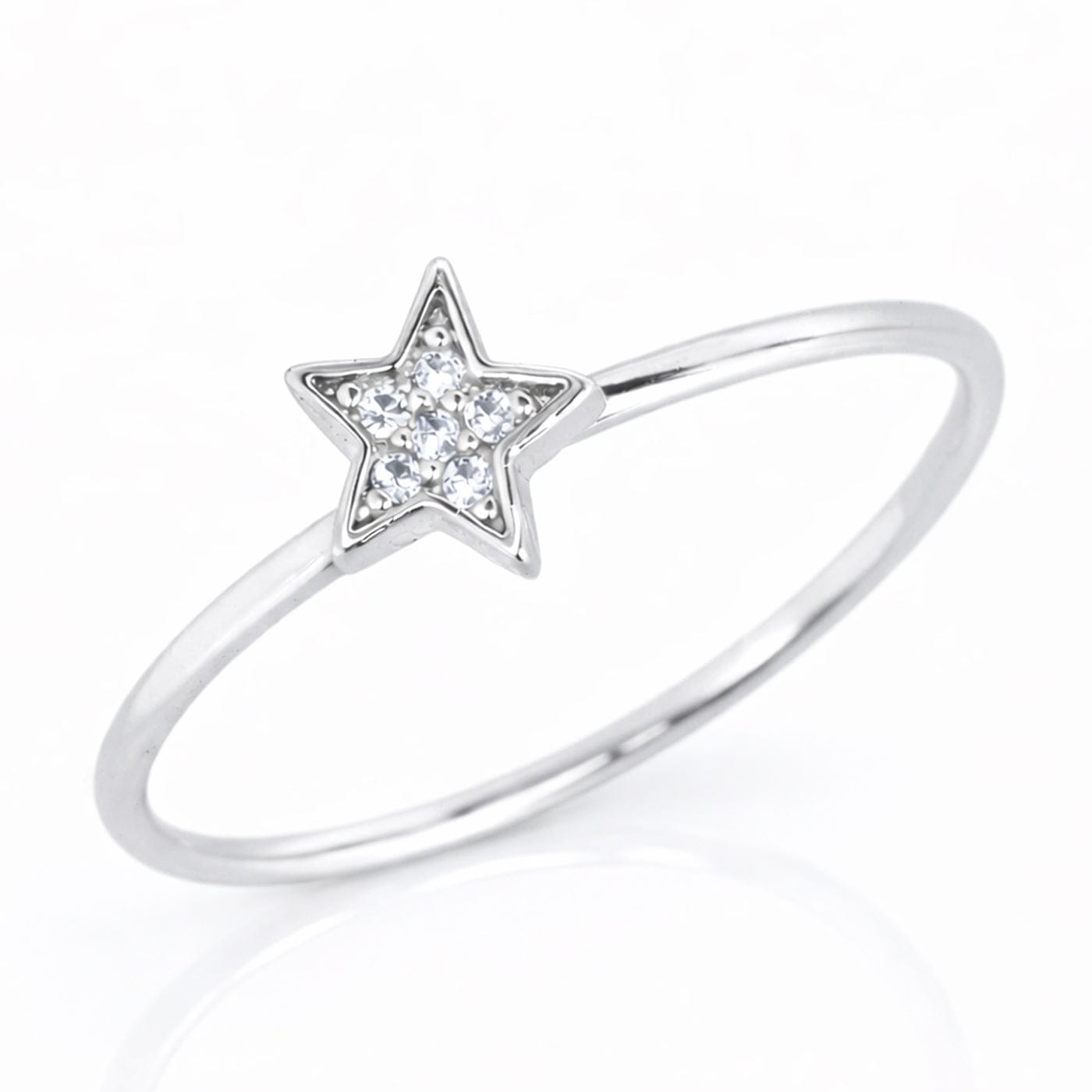 TAI JEWELRY Rings 5 Silver CZ Star Ring