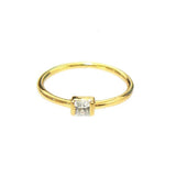 TAI JEWELRY Rings 5 Simple Gold Ring With Clear Stone