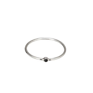 Simple Silver Jet Cz Ring – TAI JEWELRY