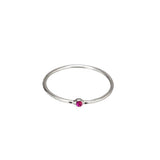 TAI JEWELRY Rings 3 Simple Silver Ruby Cz Ring