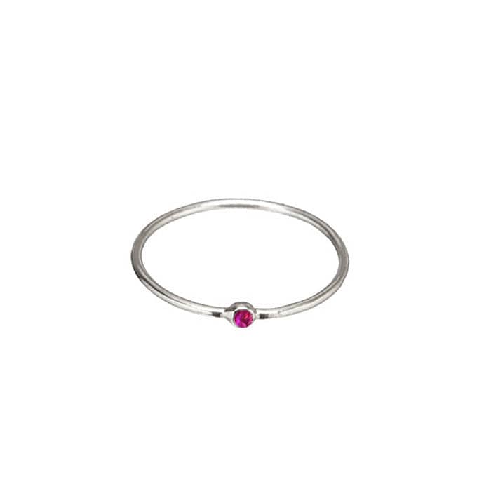 TAI JEWELRY Rings 3 Simple Silver Ruby Cz Ring