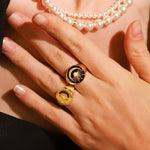 TAI JEWELRY Rings Starburst Onyx Signet Ring