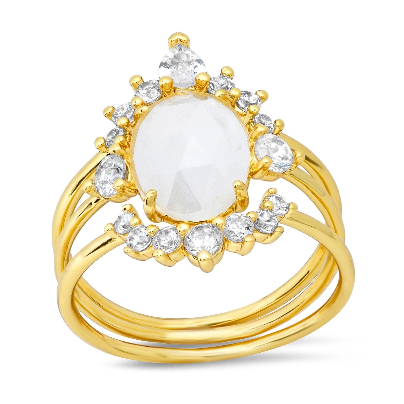 TAI JEWELRY Rings April / 6 Three Piece Vintage Inspired Birthstone Ring
