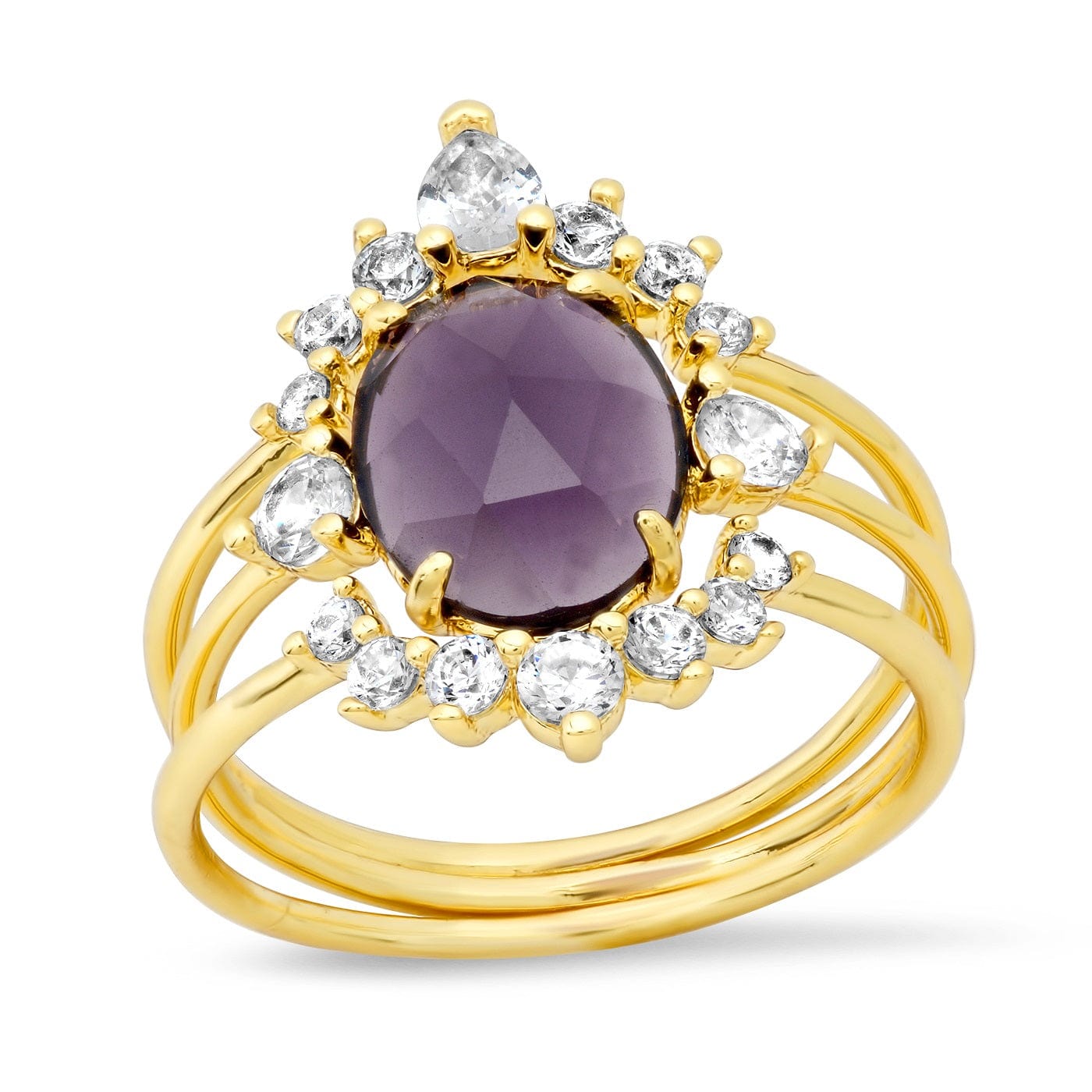 TAI JEWELRY Rings February / 6 Three Piece Vintage Inspired Birthstone Ring