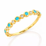 TAI JEWELRY Rings Turquoise Bezel CZ Ring