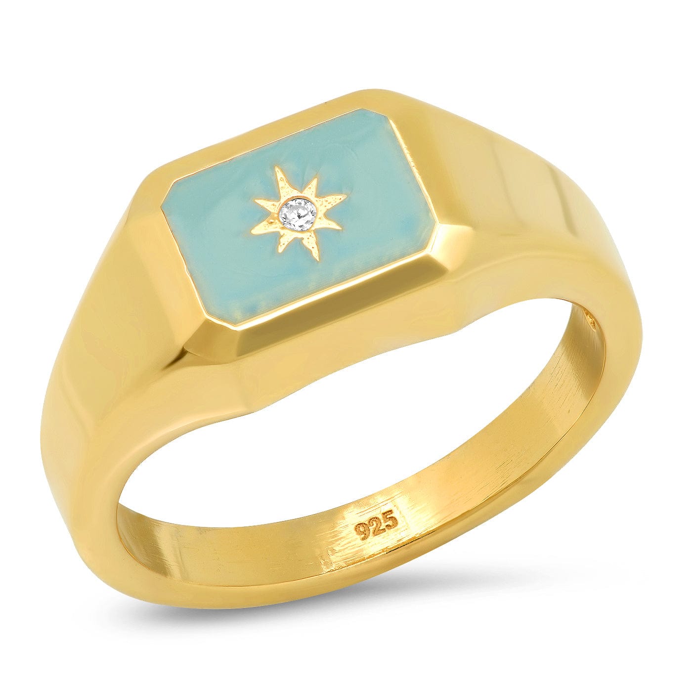 TAI JEWELRY Rings 6 Turquoise Signet Ring