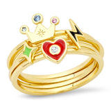 TAI JEWELRY Rings 7 Whimsical Crown Stack Ring Set