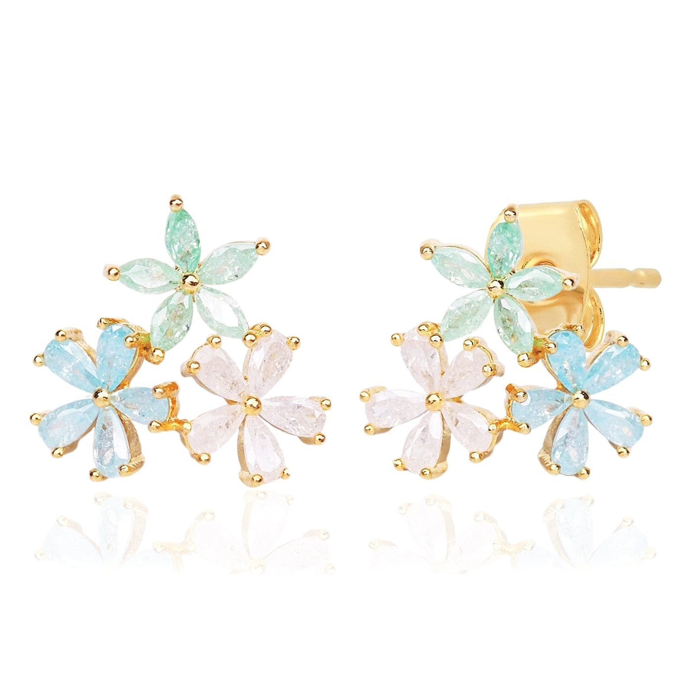 TAI JEWELRY | Trio Pastel Flowers Stud Earrings |  |
